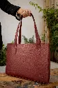 Burgundy leather tote bag