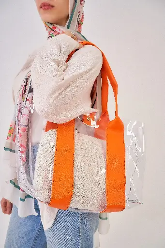 Transparent*Orange Leather Handle